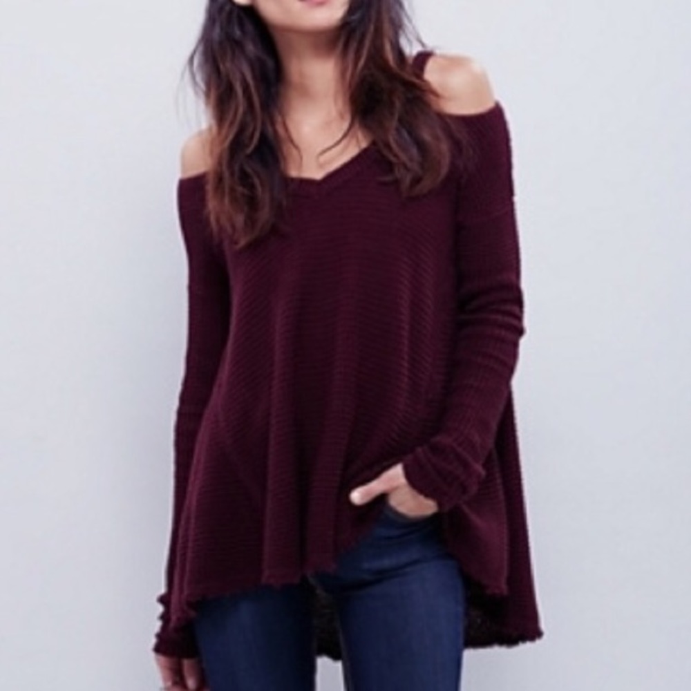 RARE Maroon Free People Moonshine Sweater